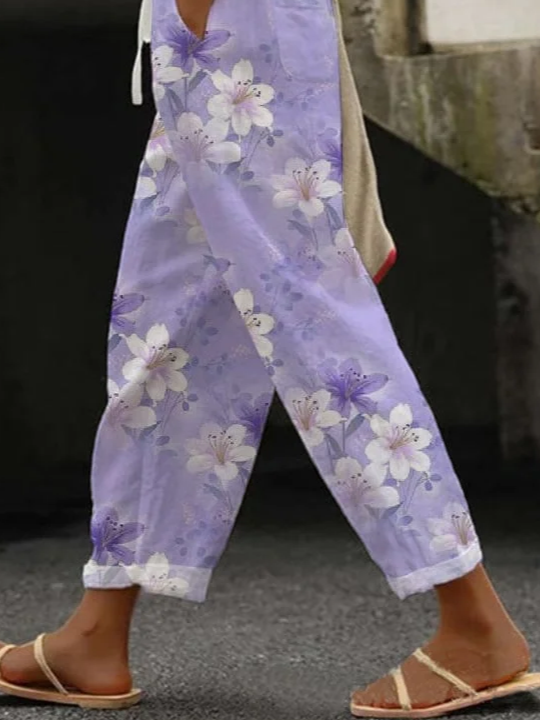 Damen Geblümt Lang Hose Lässig Frühling/Herbst Hose
