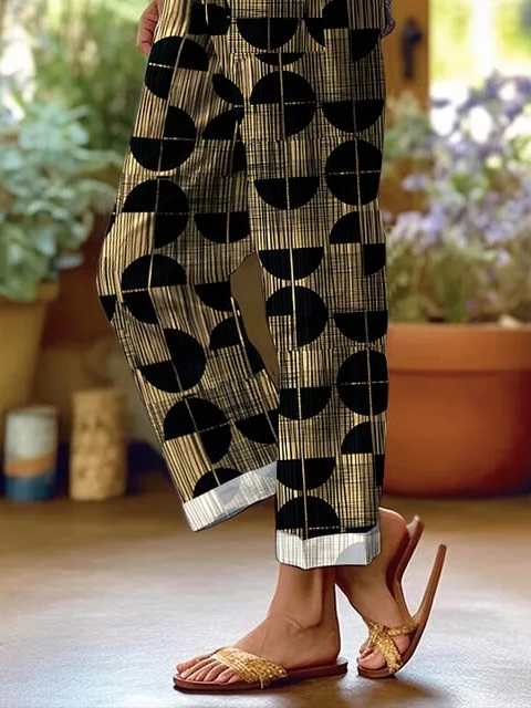 Damen Geometrisch Lang Hose Lässig Frühling/Herbst Hose