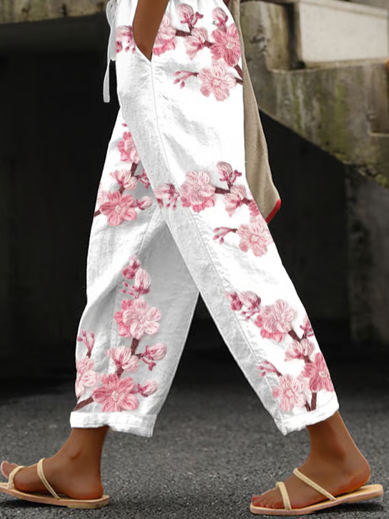 Damen Geblümt Lang Hose Lässig Frühling/Herbst Hose