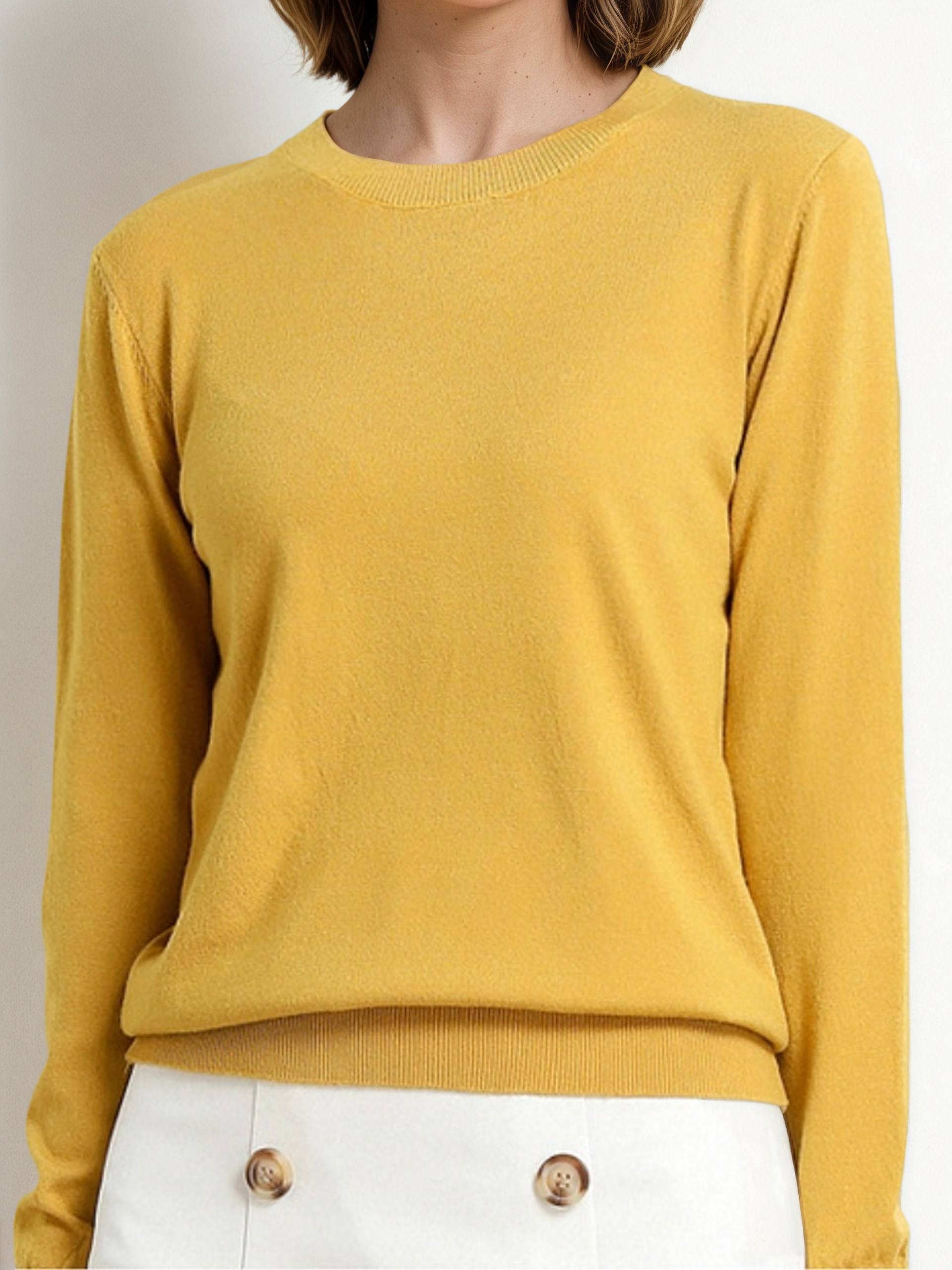 Damen Unifarben Nahtverarbeitung Frühling/Herbst Straße Langarm Rundhals Pullover
