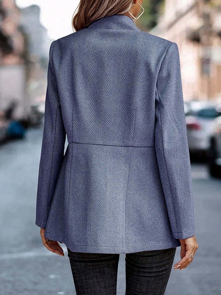 Damen Frühling/Herbst Oberbekleidung Lässig Nahtverarbeitung Geometrisch Langarm Schalkragen Jacke