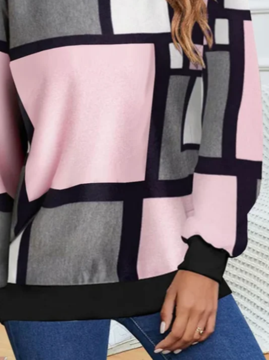 Damen Abstrakt Rundhals Print Lässig Frühling/Herbst Langarm Sweatshirt