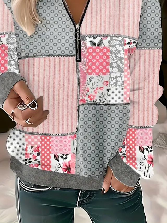 Damen Geblümt Rundhals Print Lässig Frühling/Herbst Langarm Sweatshirt