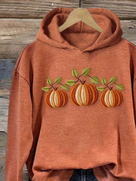 Damen Halloween (Kürbis) Frühling/Herbst Print Langarm Lässig Täglich Kapuze