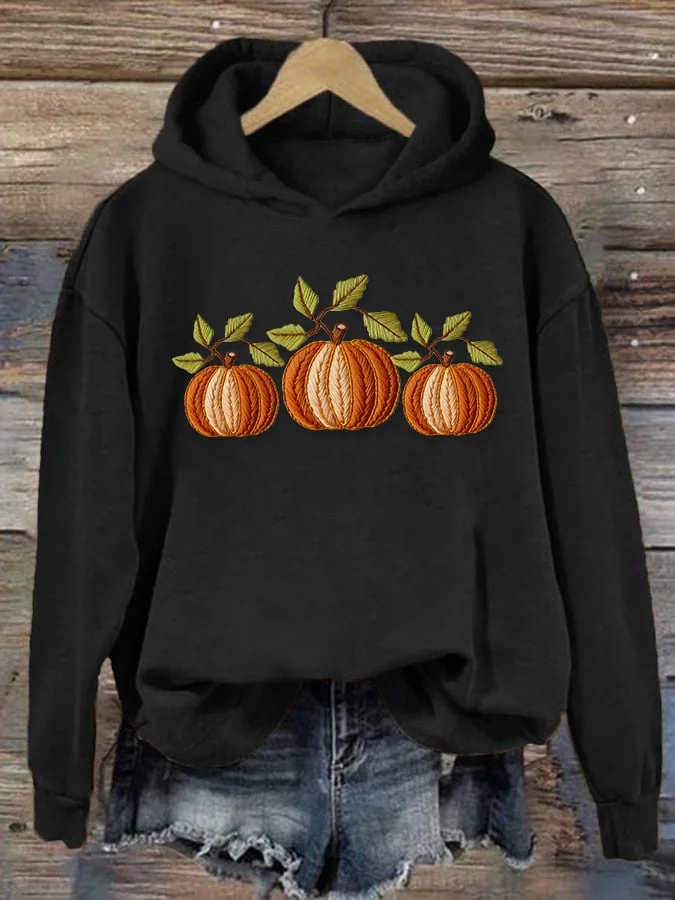Damen Halloween (Kürbis) Frühling/Herbst Print Langarm Lässig Täglich Kapuze