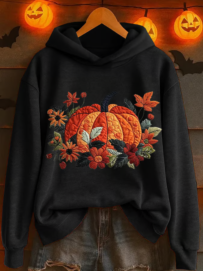 Damen Geblümt Frühling/Herbst Print Langarm Lässig Täglich Kapuze
