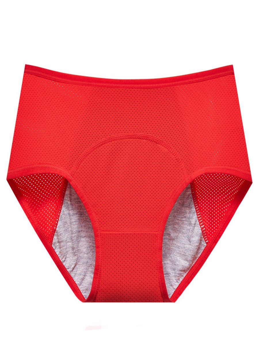 Unifarben Nahtverarbeitung Sport Menstruation Hose Besondere Sanitär Hose Übergröße Hohe Taille Bequem Menstruation Slips Höschen