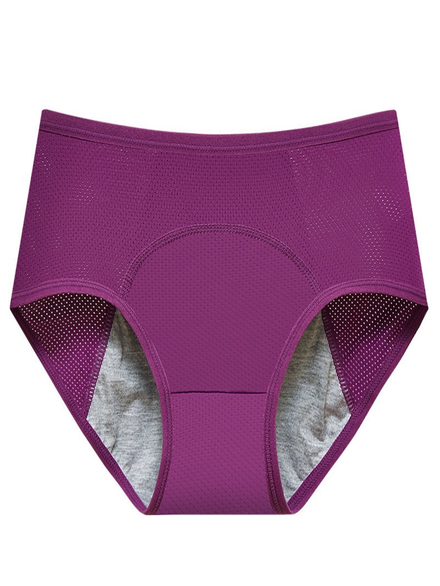 Unifarben Nahtverarbeitung Sport Menstruation Hose Besondere Sanitär Hose Übergröße Hohe Taille Bequem Menstruation Slips Höschen