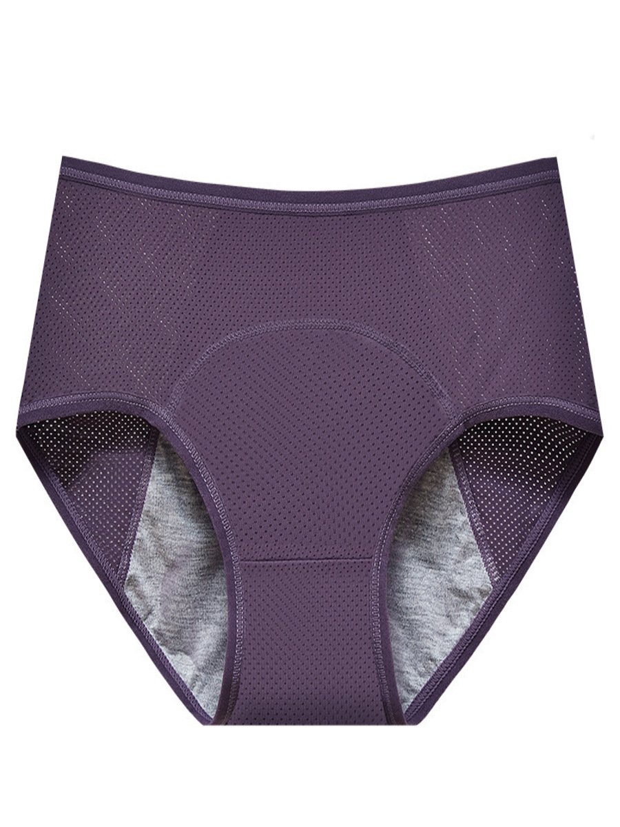 Unifarben Nahtverarbeitung Sport Menstruation Hose Besondere Sanitär Hose Übergröße Hohe Taille Bequem Menstruation Slips Höschen