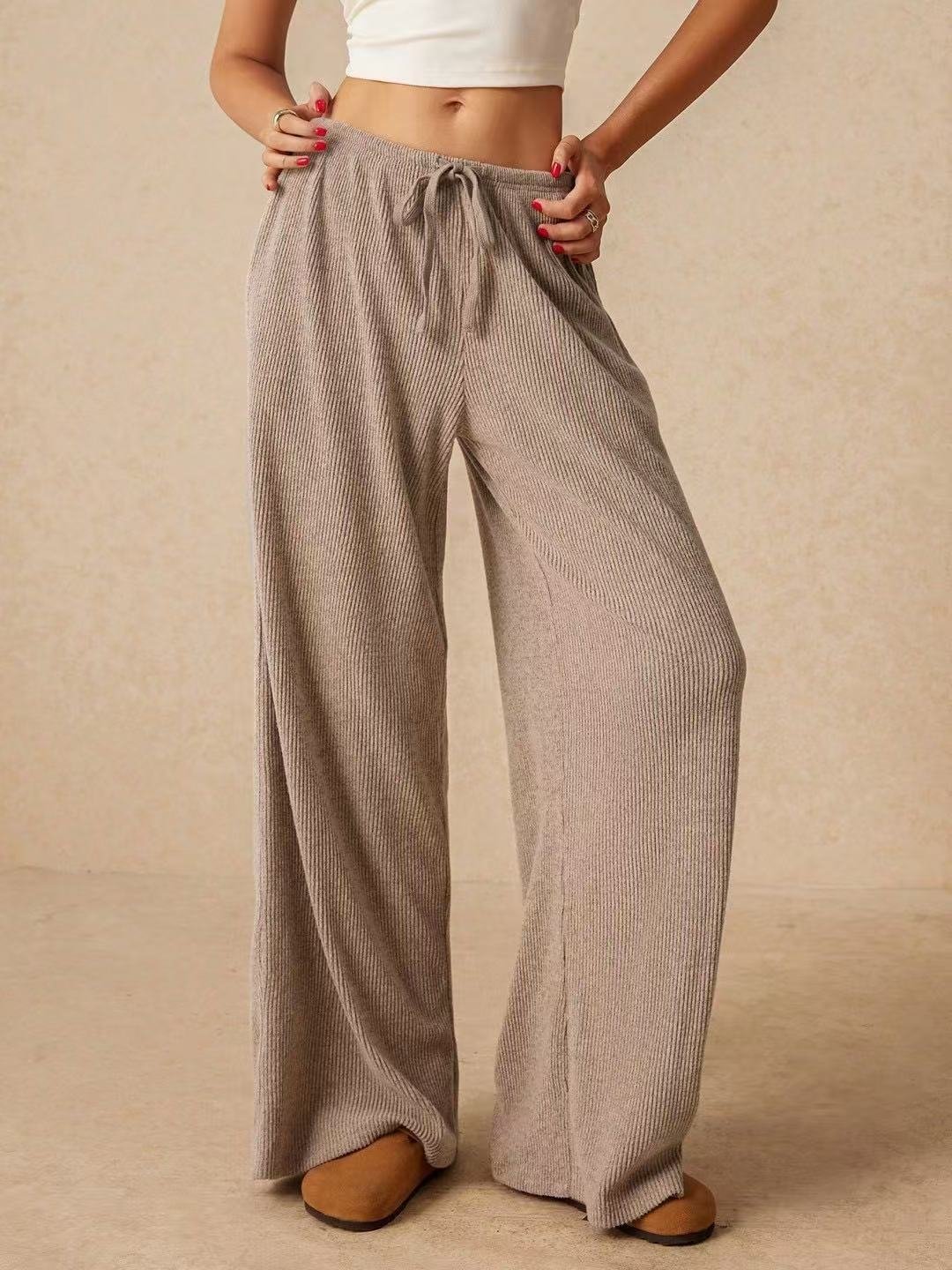 Damen Unifarben Lang Elastische Taille Hose Lässig Frühling/Herbst Hose