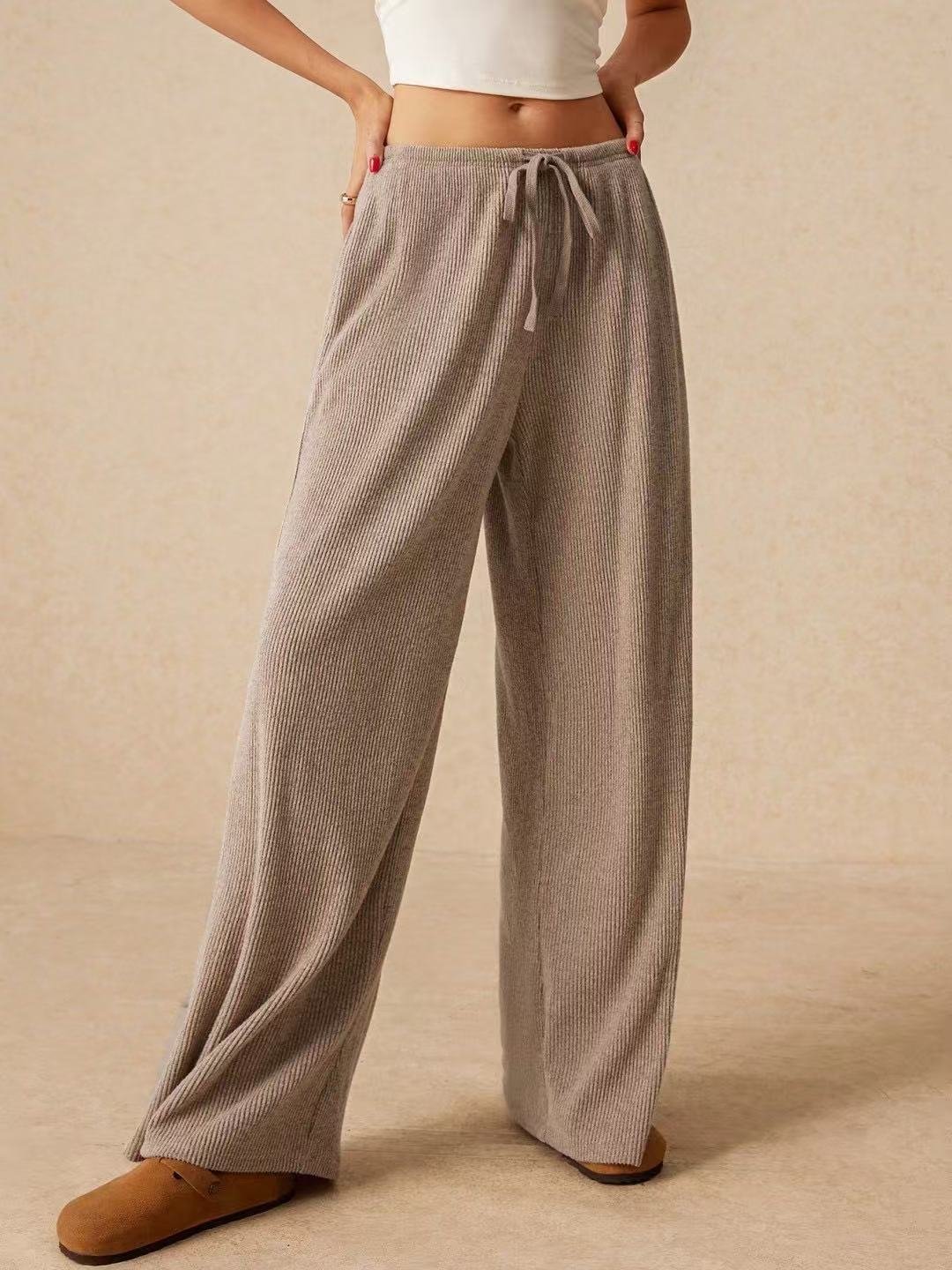 Damen Unifarben Lang Elastische Taille Hose Lässig Frühling/Herbst Hose