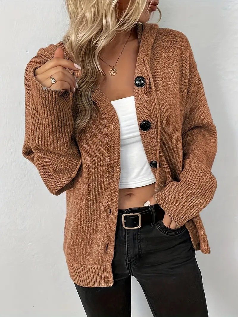 Damen Unifarben Frühling/Herbst Aufdecken Retro Nahtverarbeitung Leicht Strickjacke