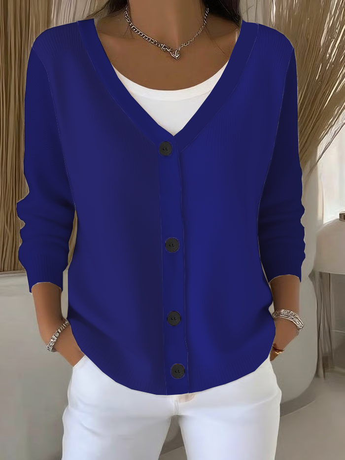 Damen Unifarben Lässig Frühling/Herbst Strickjacke