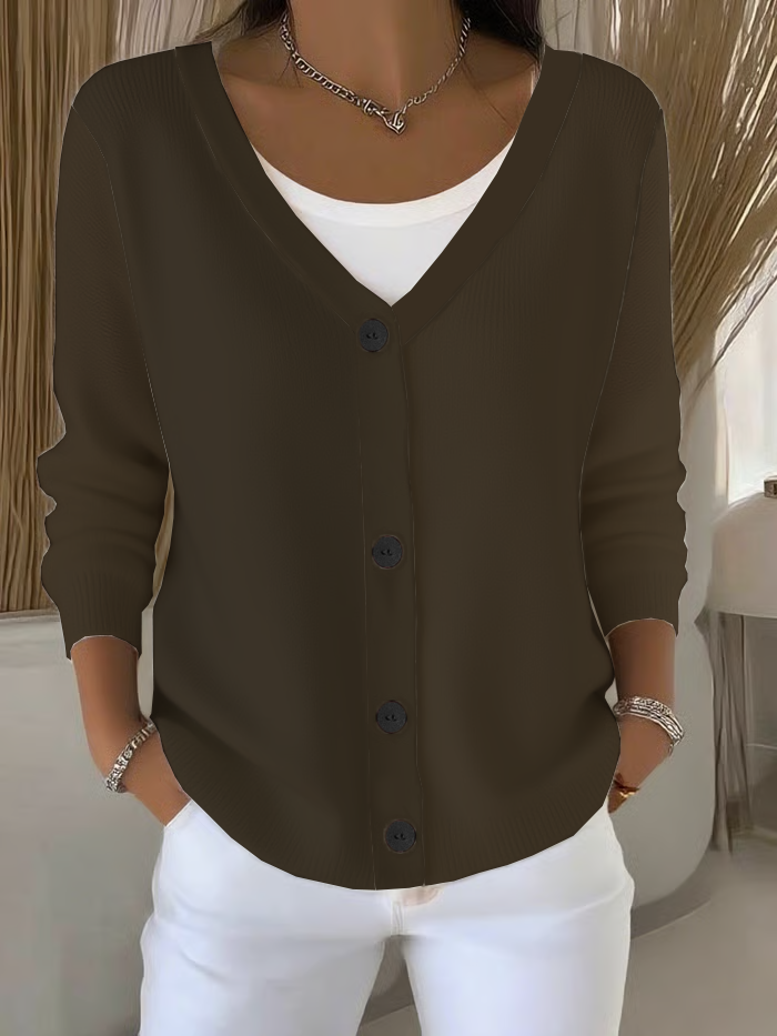Damen Unifarben Lässig Frühling/Herbst Strickjacke