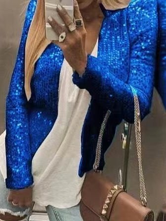 Damen Frühling/Herbst Oberbekleidung Retro Nahtverarbeitung Unifarben Langarm Stehkragen Jacke