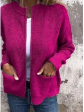 Damen Frühling/Herbst Oberbekleidung Retro Nahtverarbeitung Unifarben Langarm Stehkragen Jacke