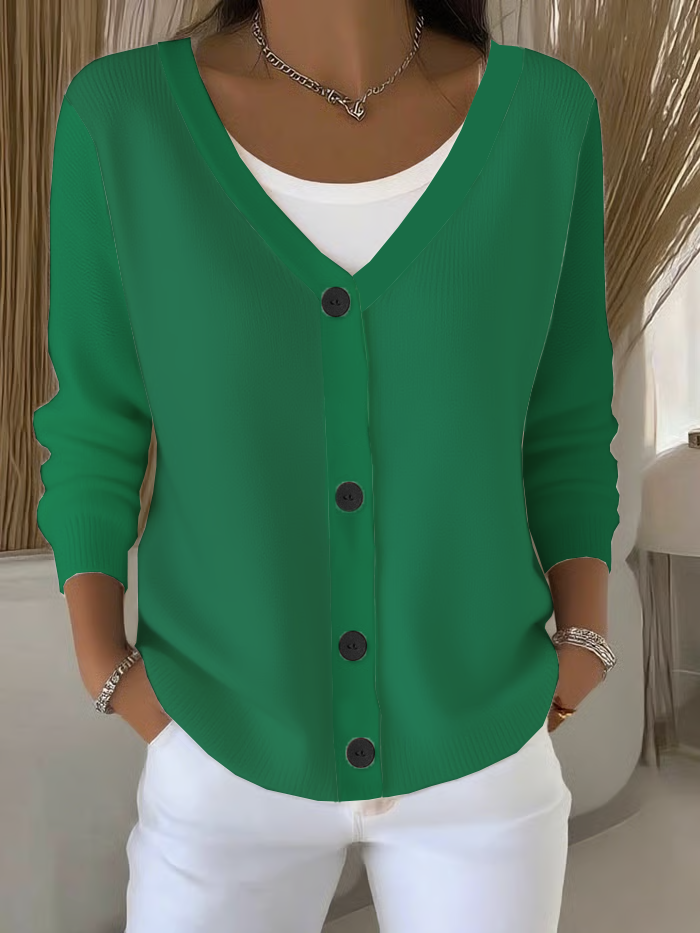 Damen Unifarben Lässig Frühling/Herbst Strickjacke