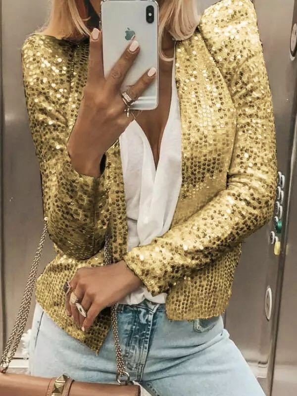 Damen Frühling/Herbst Oberbekleidung Retro Nahtverarbeitung Unifarben Langarm Stehkragen Jacke