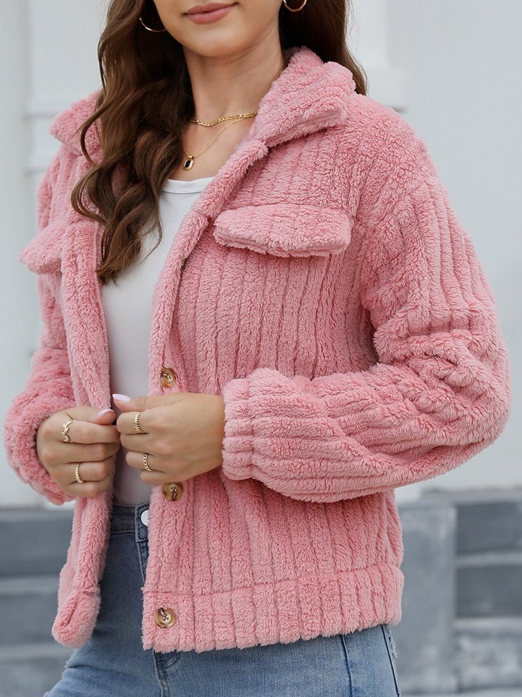Damen Frühling/Herbst Oberbekleidung Retro Nahtverarbeitung Unifarben Langarm Schalkragen Jacke