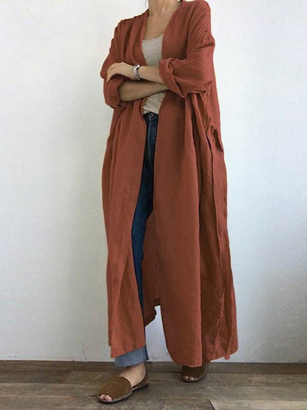 Damen Unifarben Frühling/Herbst Aufdecken Retro Nahtverarbeitung Leicht Strickjacke