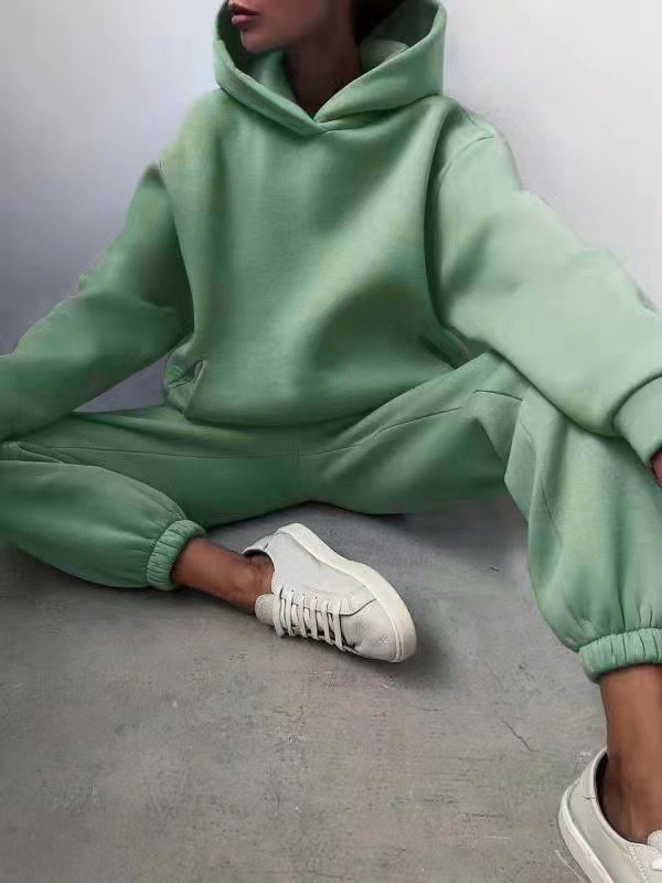 Damen Unifarben Nahtverarbeitung Zweiteiliges Set Täglich Langarm Lässig Frühling/Herbst Bluse mit Hose Matching Set