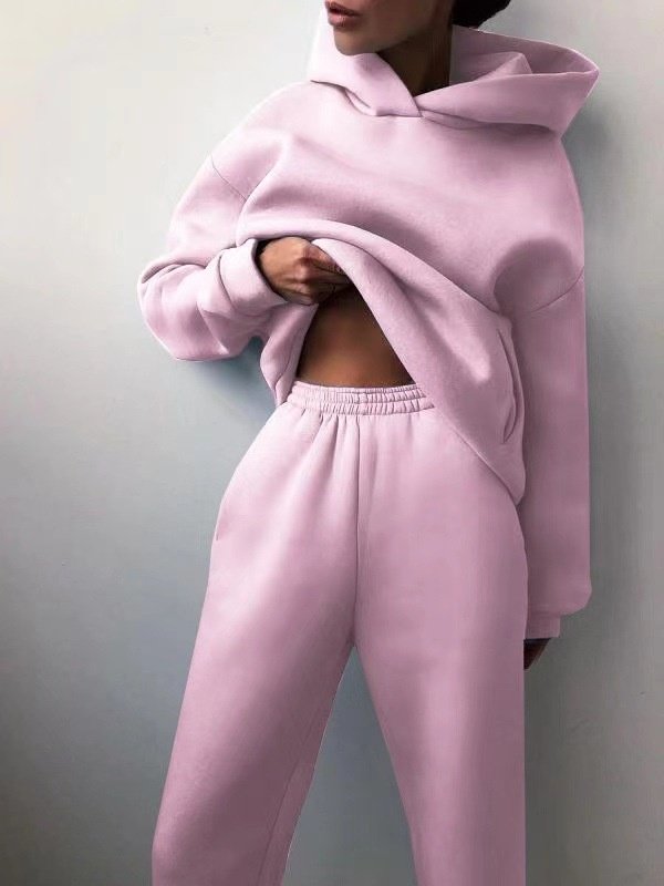 Damen Unifarben Nahtverarbeitung Zweiteiliges Set Täglich Langarm Lässig Frühling/Herbst Bluse mit Hose Matching Set