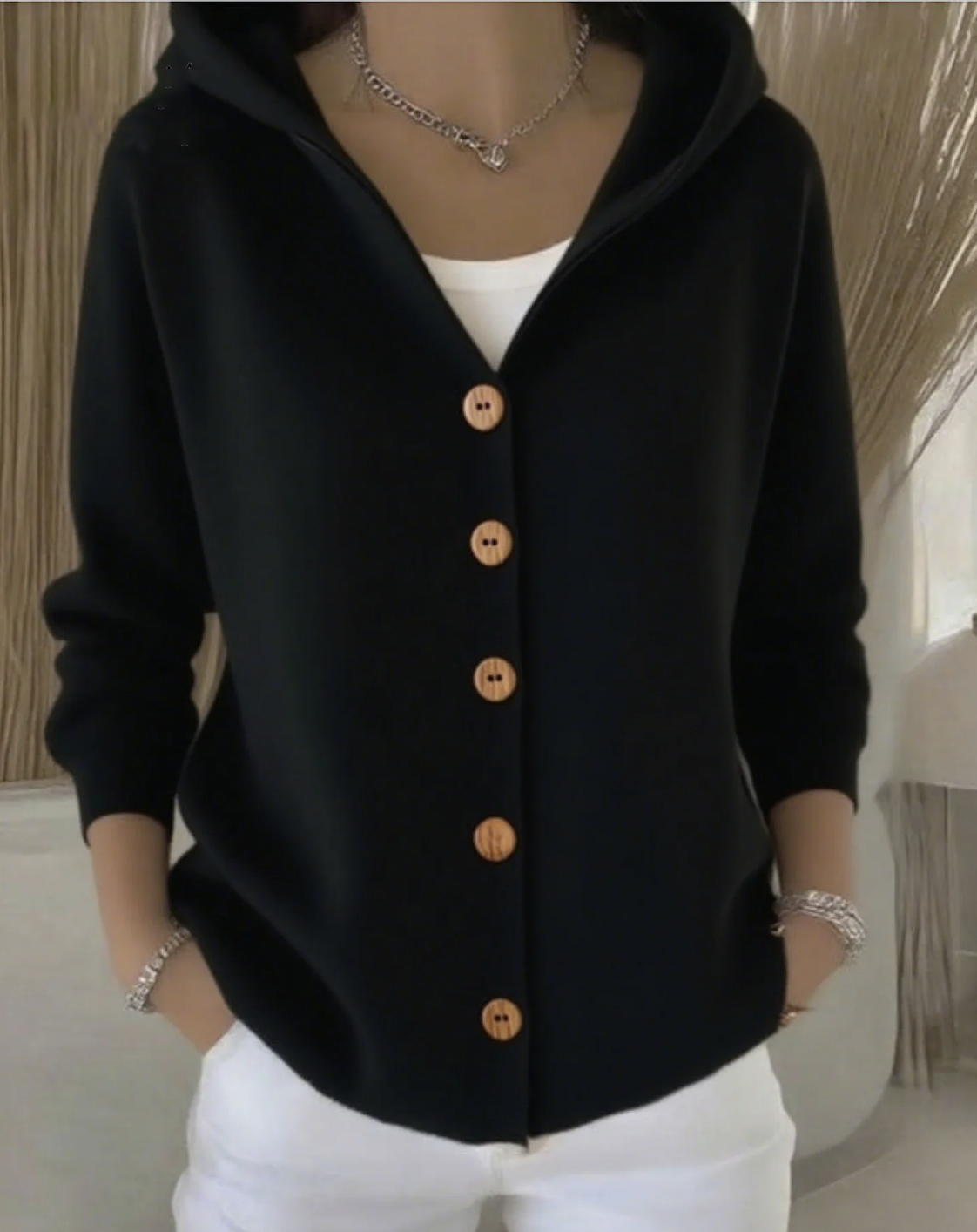 Damen Geblümt Langarm Kapuze Lässig Frühling/Herbst Strickjacke Oberbekleidung