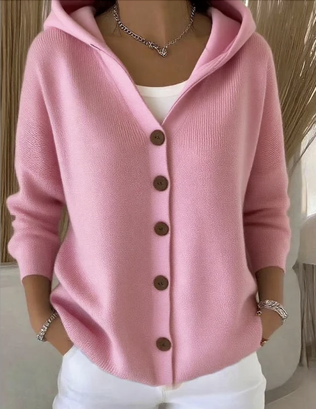 Damen Geblümt Langarm Kapuze Lässig Frühling/Herbst Strickjacke Oberbekleidung