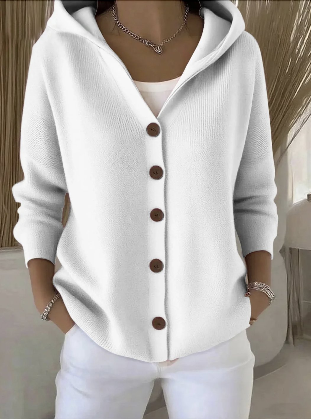 Damen Geblümt Langarm Kapuze Lässig Frühling/Herbst Strickjacke Oberbekleidung