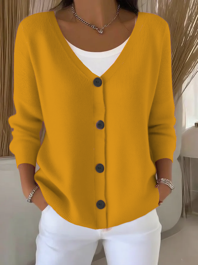Damen Unifarben Lässig Frühling/Herbst Strickjacke