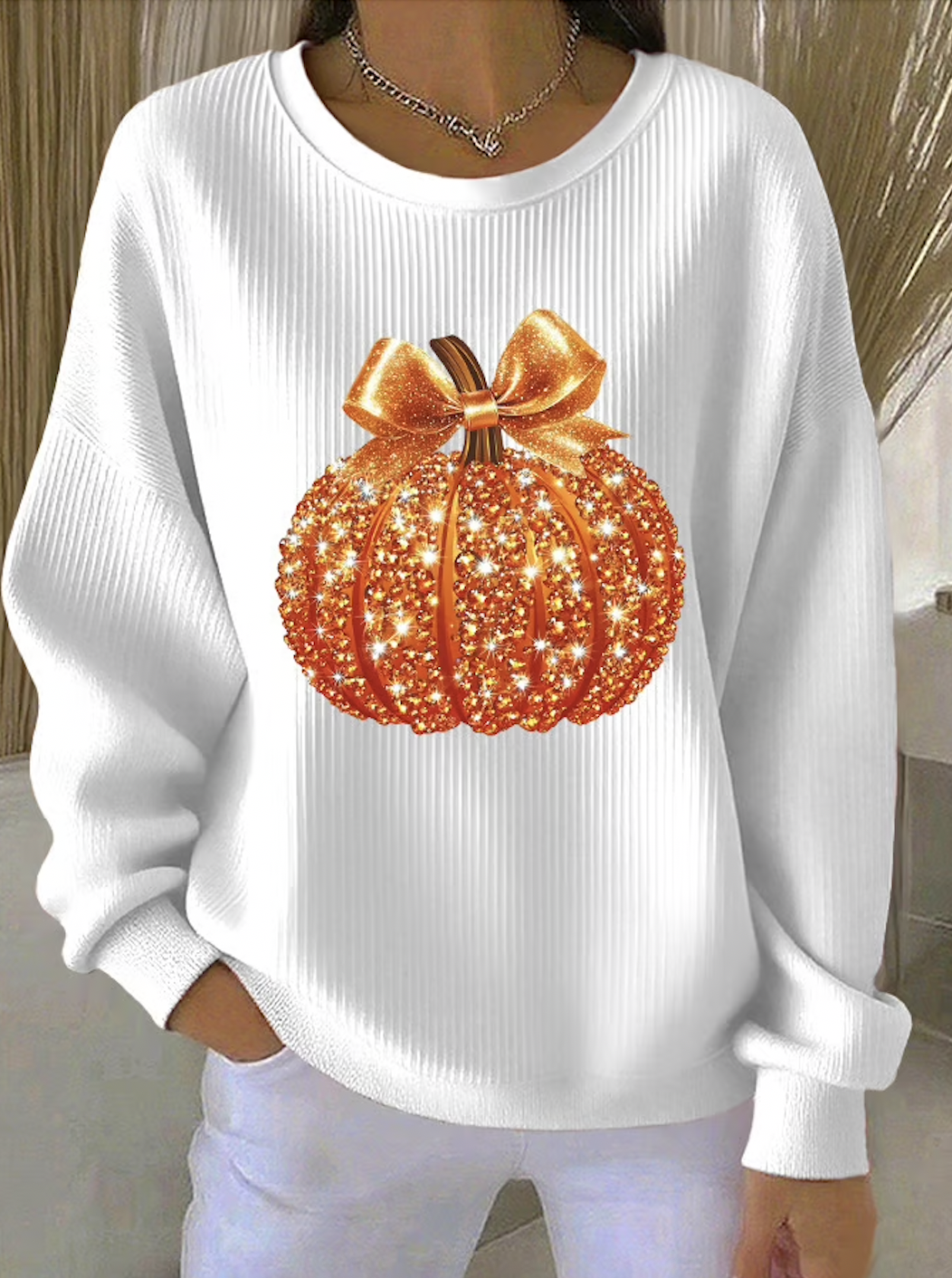 Damen Halloween Rundhals Lässig Frühling/Herbst Langarm Sweatshirt