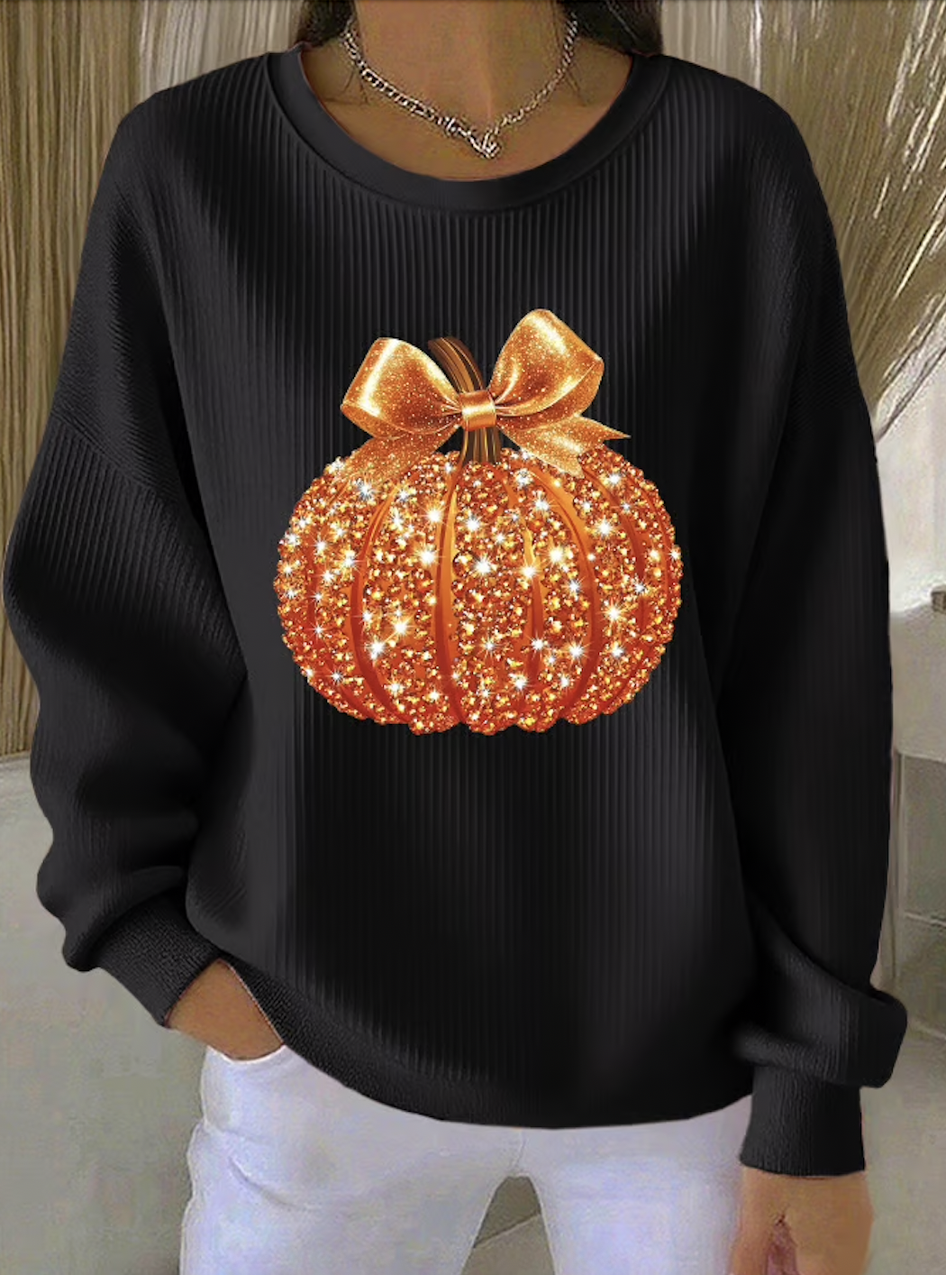 Damen Halloween Rundhals Lässig Frühling/Herbst Langarm Sweatshirt