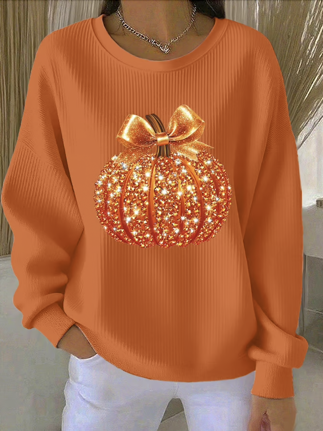 Damen Halloween Rundhals Lässig Frühling/Herbst Langarm Sweatshirt