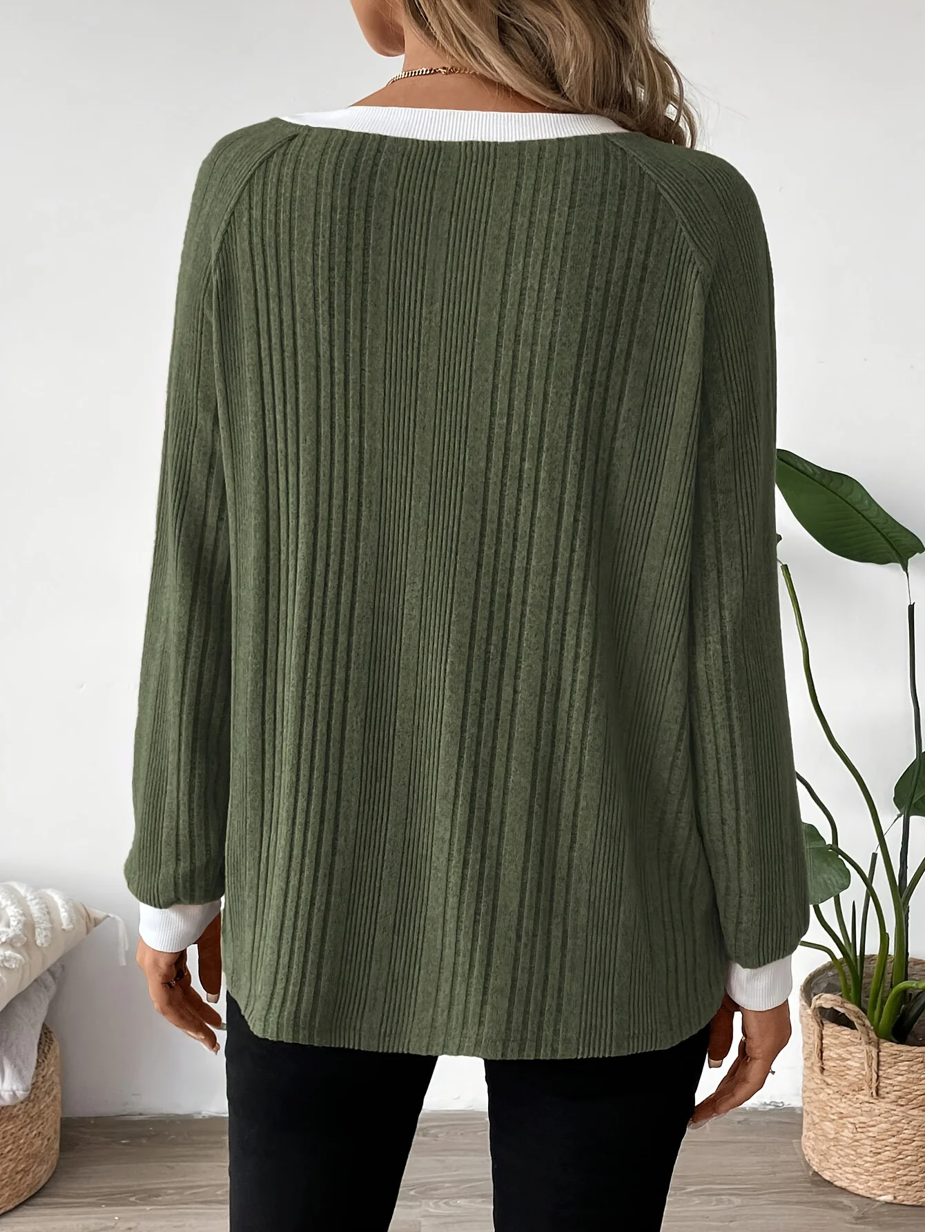 Damen Unifarben Langarm T-Shirts T-Shirt Rundhals Lässig Frühling/Herbst Oberteile