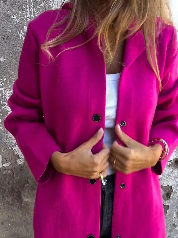 Damen Frühling/Herbst Oberbekleidung Retro Nahtverarbeitung Unifarben Langarm Stehkragen Jacke