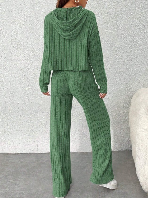 Damen Unifarben Geprägt Zweiteiliges Set Täglich Langarm Lässig Frühling/Herbst Bluse mit Hose Matching Set
