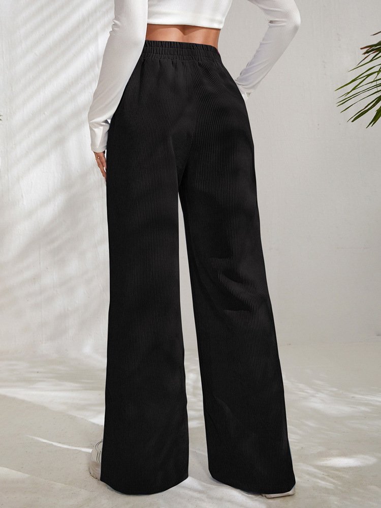 Damen Unifarben Lang Elastische Taille Hose Lässig Frühling/Herbst Hose