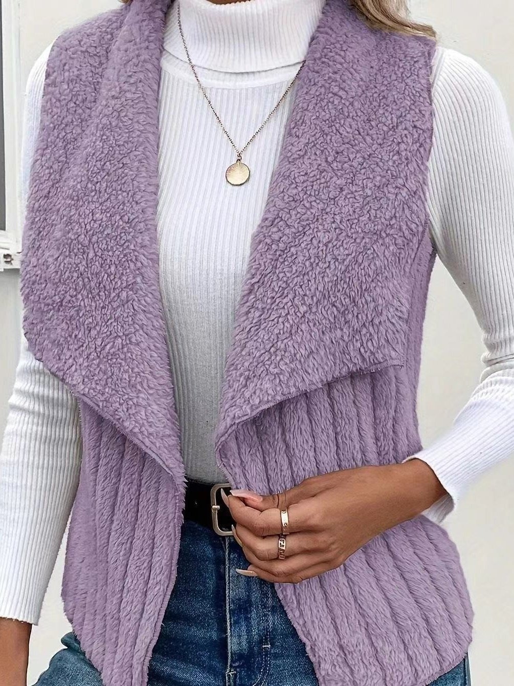 Unifarben Lässig Regelmäßige Passform Neu Herbst und Winter Fashion Lässig Einfach Ärmellos Vielseitig Jacke Tanktop