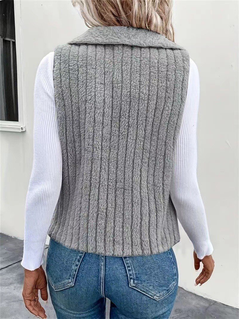 Unifarben Lässig Regelmäßige Passform Neu Herbst und Winter Fashion Lässig Einfach Ärmellos Vielseitig Jacke Tanktop