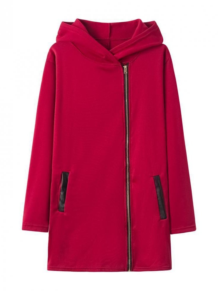 Damen Frühling/Herbst Oberbekleidung Retro Nahtverarbeitung Unifarben Langarm Stehkragen Jacke