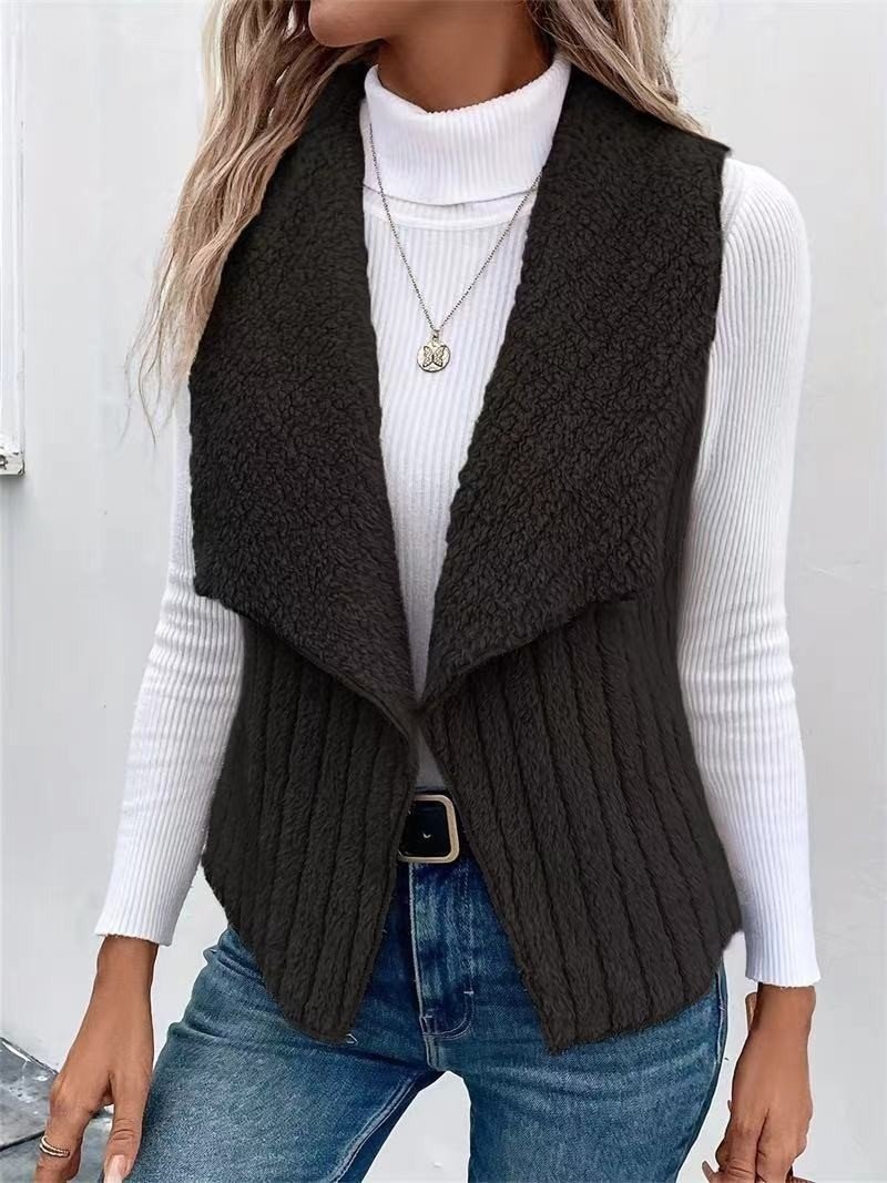Unifarben Lässig Regelmäßige Passform Neu Herbst und Winter Fashion Lässig Einfach Ärmellos Vielseitig Jacke Tanktop