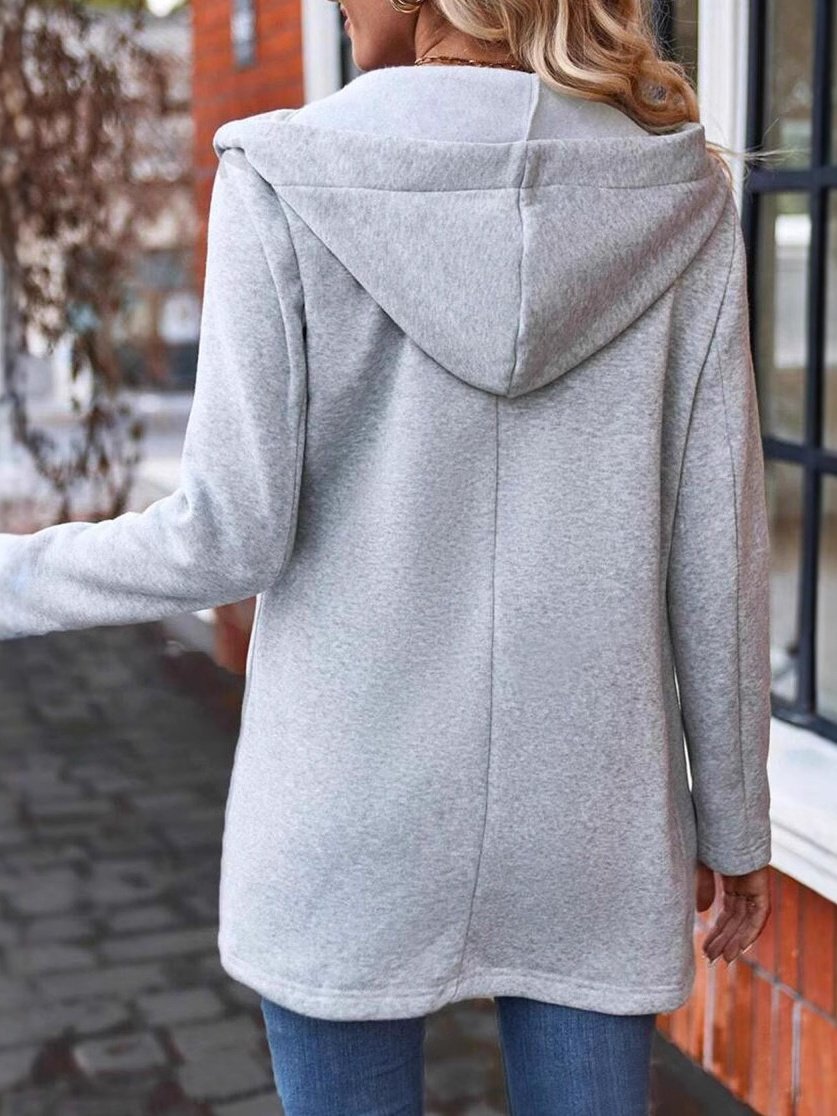 Damen Frühling/Herbst Oberbekleidung Retro Nahtverarbeitung Unifarben Langarm Stehkragen Jacke