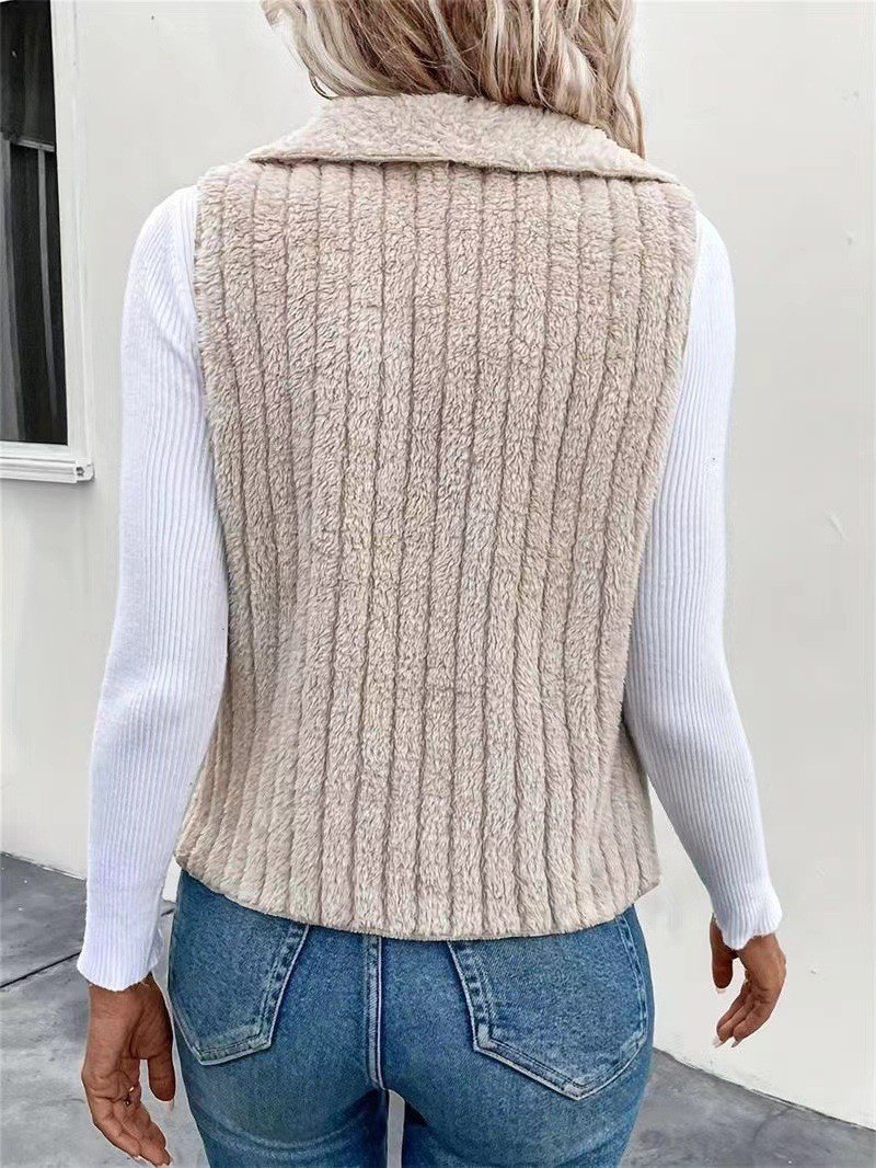 Unifarben Lässig Regelmäßige Passform Neu Herbst und Winter Fashion Lässig Einfach Ärmellos Vielseitig Jacke Tanktop