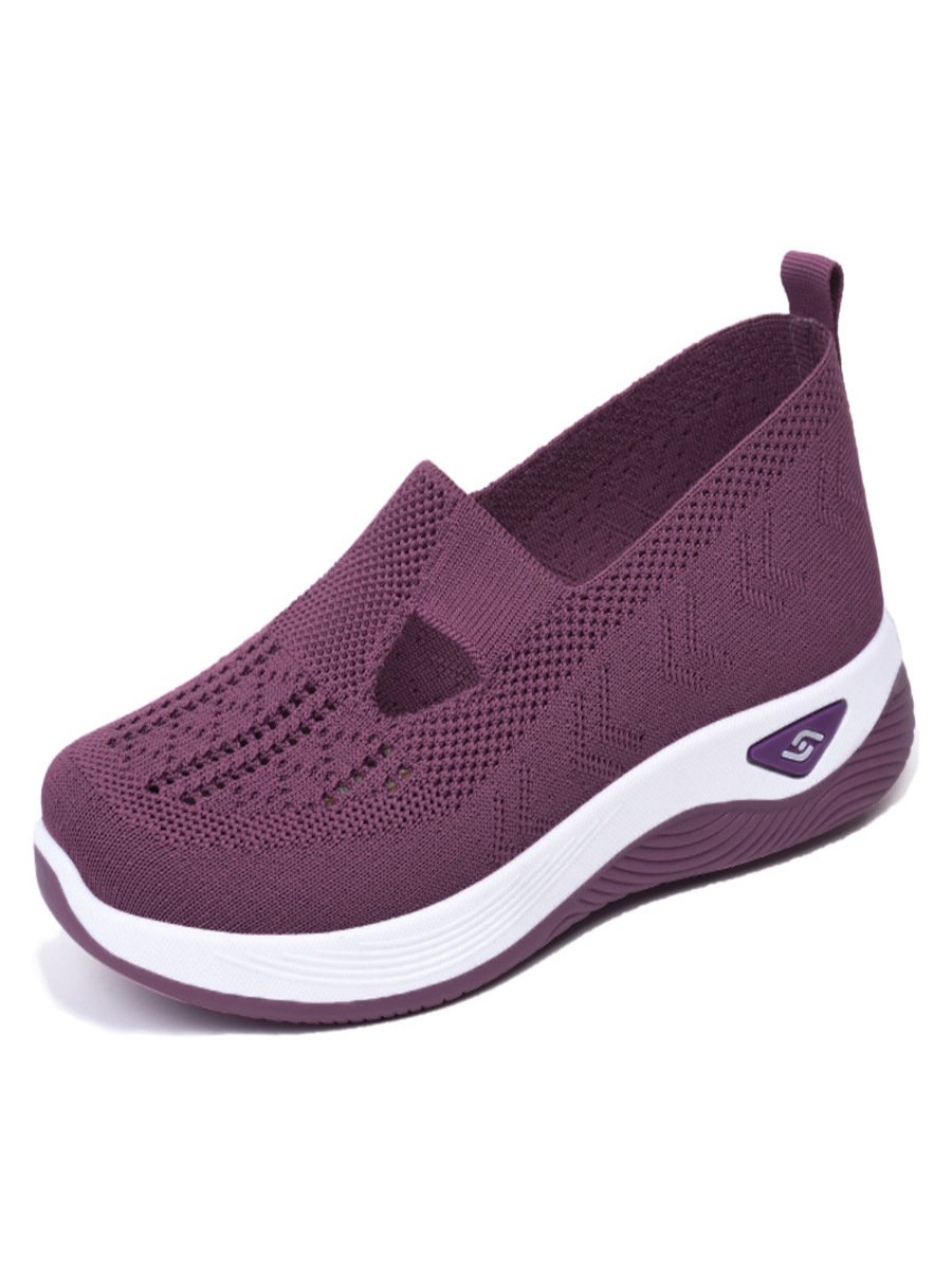 Weich Sohle Atmungsaktiv Leicht Fliegend Gewebe Lässig Einfach Schuhe für Damen Flach Schuhe Flach Mund Einzeln Schuhe