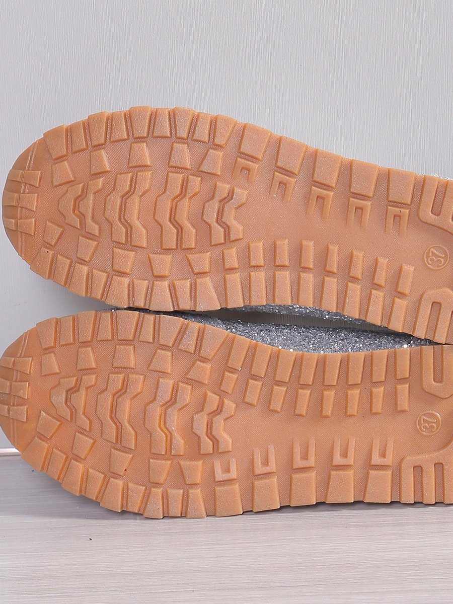 Alle Jahreszeiten Unifarben Straße Flach Pailletten Strass Elastisch Lässig Schuhe