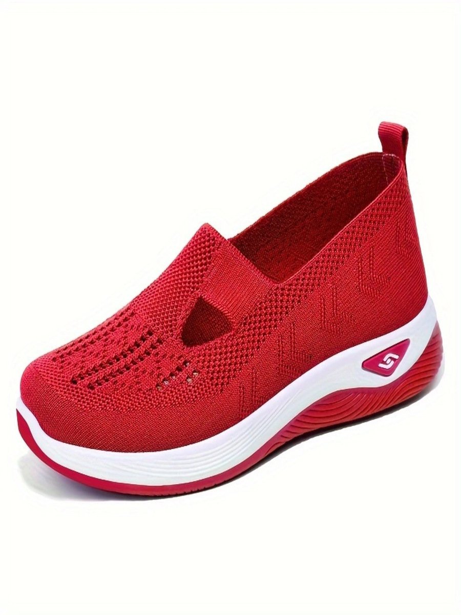Weich Sohle Atmungsaktiv Leicht Fliegend Gewebe Lässig Einfach Schuhe für Damen Flach Schuhe Flach Mund Einzeln Schuhe