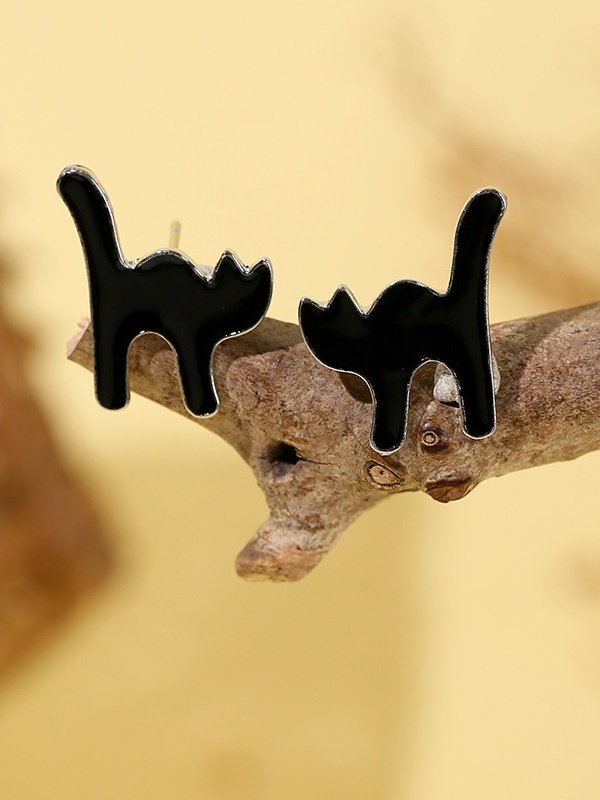 Halloween Ohrringe Grusel Lustig Schädel Spinne Kürbis Geist Schwarze Katze Ohrringe echt Golden Galvanisiert Schmuck Ohrringe