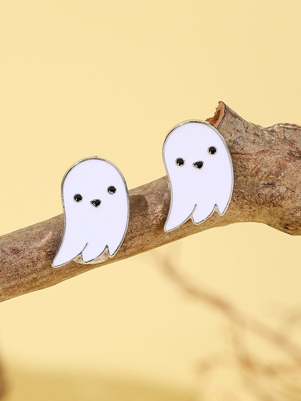 Halloween Ohrringe Grusel Lustig Schädel Spinne Kürbis Geist Schwarze Katze Ohrringe echt Golden Galvanisiert Schmuck Ohrringe