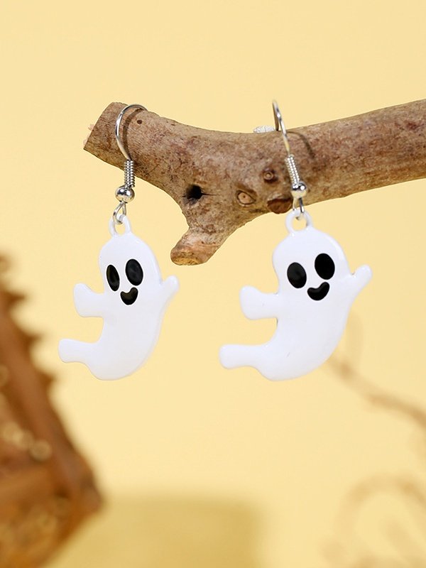 Halloween Ohrringe Grusel Lustig Schädel Spinne Kürbis Geist Schwarze Katze Ohrringe echt Golden Galvanisiert Schmuck Ohrringe