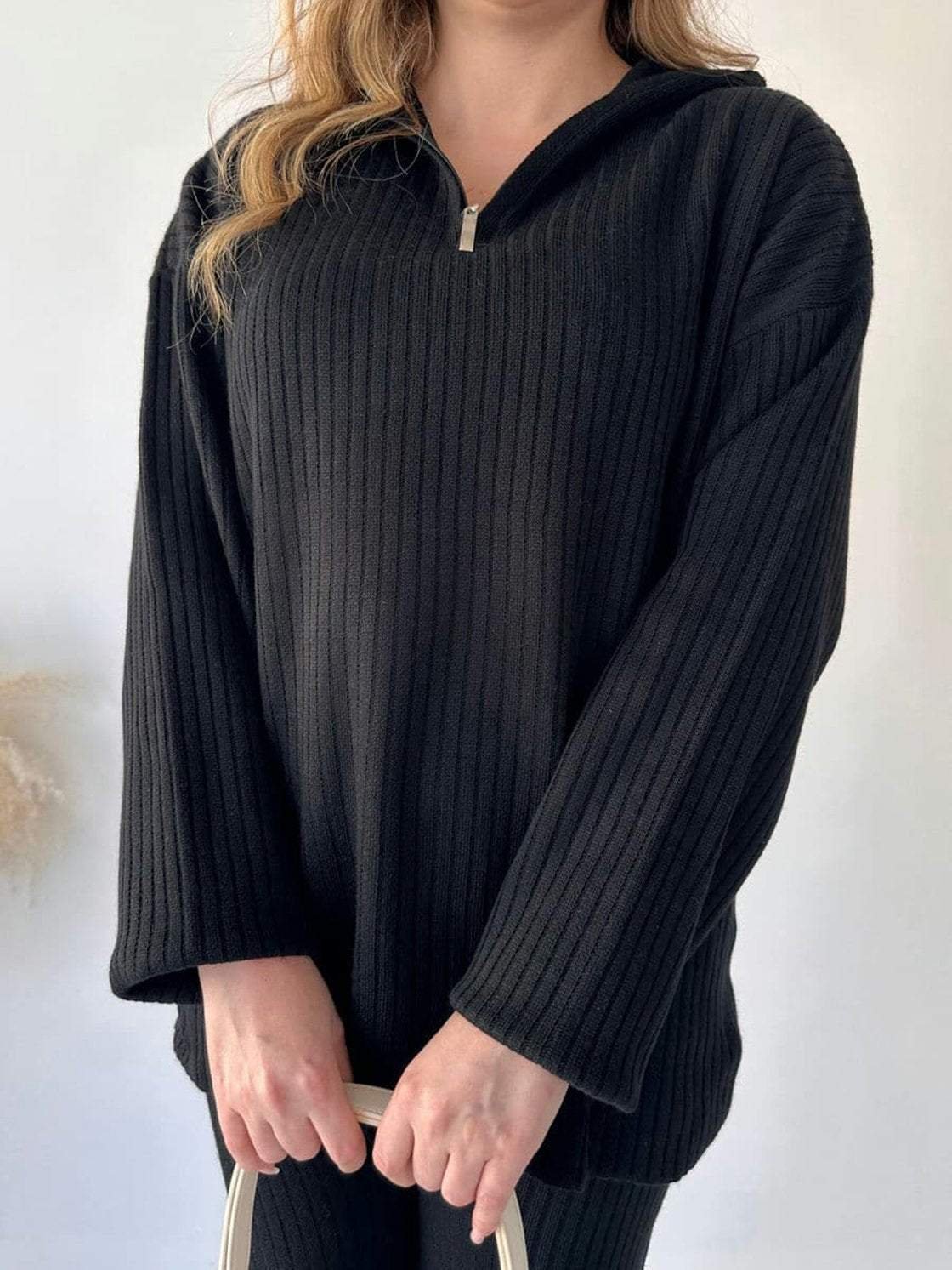 Damen Unifarben Nahtverarbeitung Zweiteiliges Set Täglich Langarm Lässig Frühling/Herbst Bluse mit Hose Matching Set